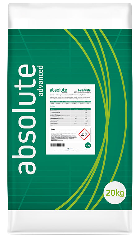 Absolute Advanced Generate 12-3-9 +2%MgO +2%Fe Fertiliser 20kg