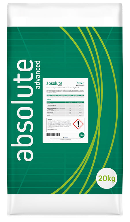 Absolute Advanced Green 3-0-6 +9%Fe Fertiliser 20kg