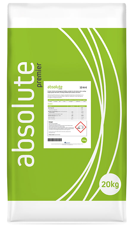 Absolute Premier Spring, Summer & Autumn Lawn Fertiliser 12-6-6 | 20kg