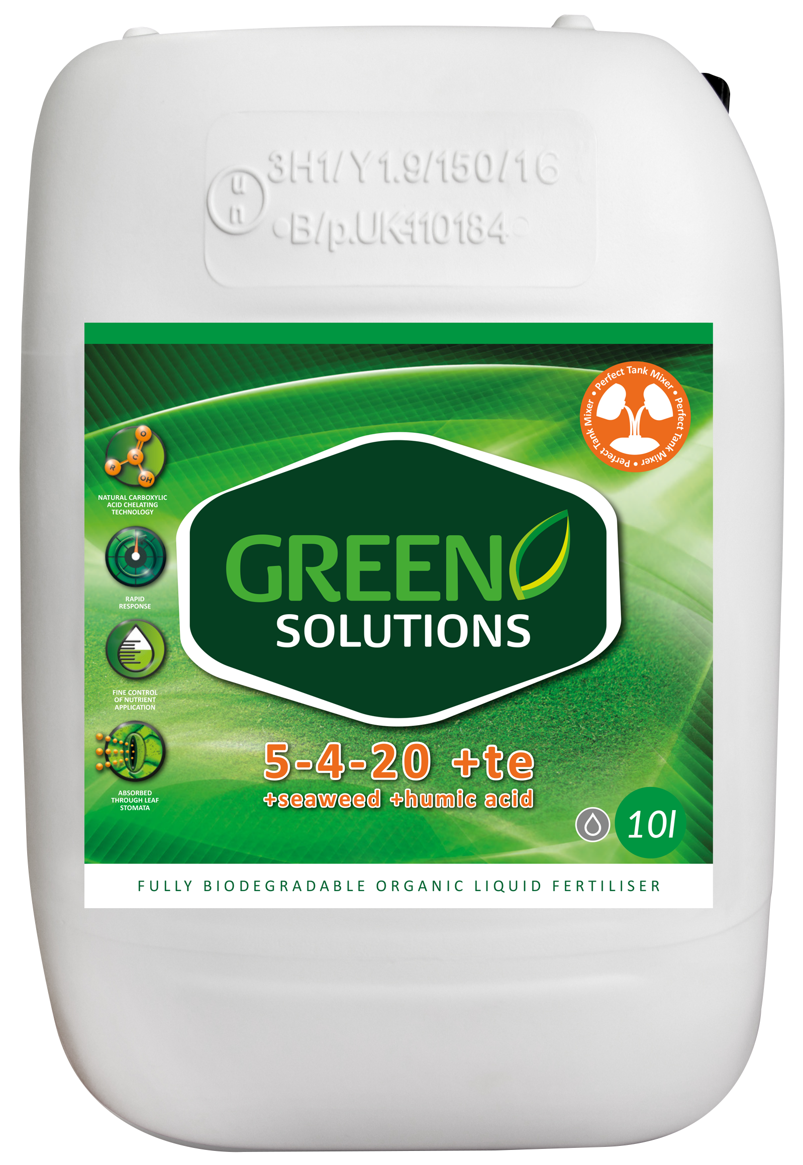 Green Solutions 5-4-20 With Seaweed, Humic Acid & Trace Elements 10L