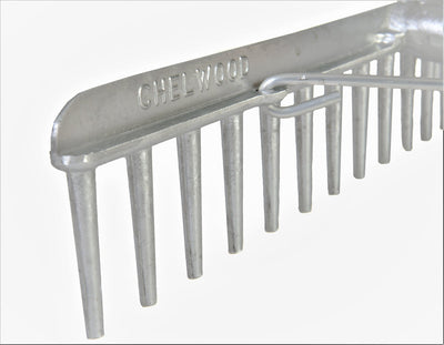 Chelwood® 18A® aluminium crown rake close-up showing the embossed Chelwood® name