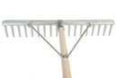 Chelwood® 18A® aluminium crown rake viewed from underneath, showing the bracing